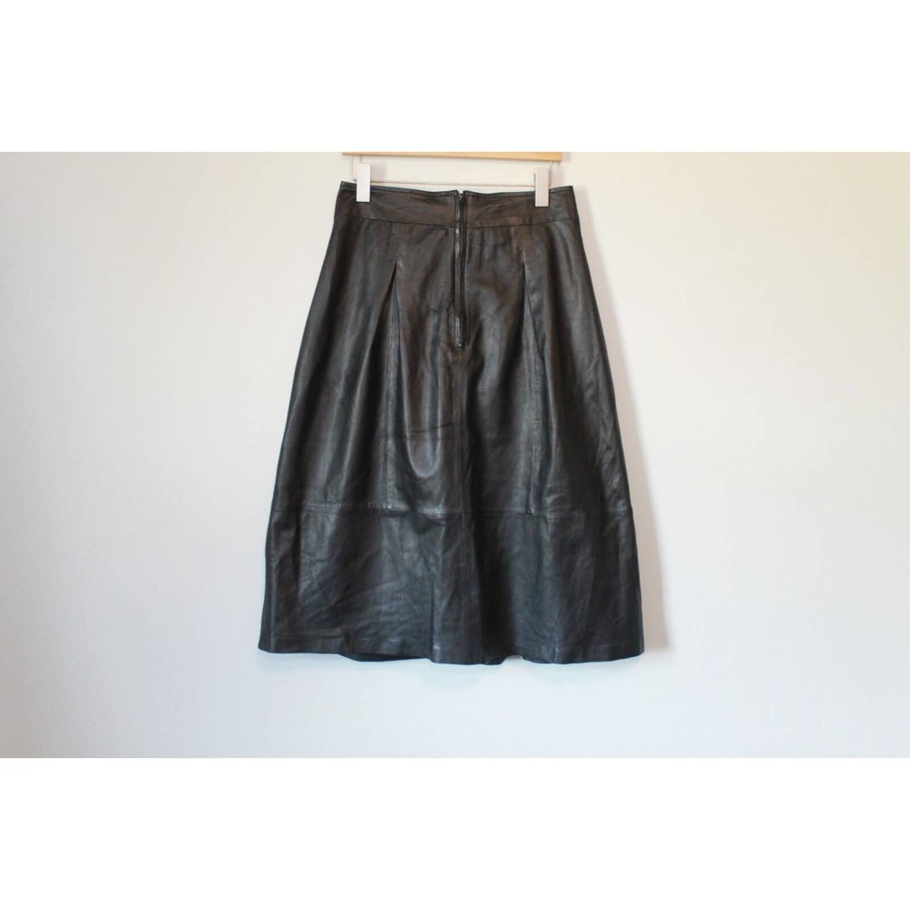 NWT Bod & Christensen Soft Leather Sissy Midi Skirt Black Women's Size 12 H14127 - Picture 6 of 12